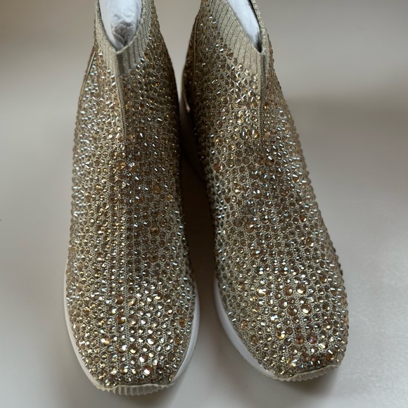 Michael Kors Skyler Boot Pale Gold Sneakers Size 9 - Picture 6 of 8